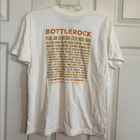 Bottlerock Women’s Concert Ivory T-Shirt Orange Graphic Size L Napa Valley 2024 - Picture 2 of 6